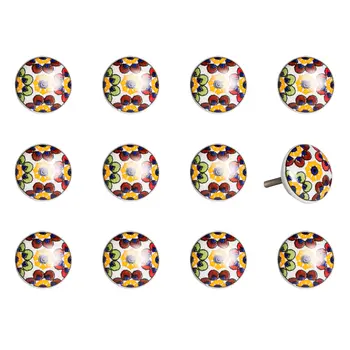 1.5" X 1.5" X 1.5" Yellow Blue And Red  Knobs 12 Pack