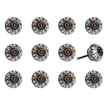 1.5" X 1.5" X 1.5" Black White Copper  Knobs 12 Pack