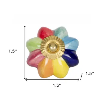 1.5" X 1.5" X 1.5" Green Blue Red And Yellow  Knobs 12 Pack