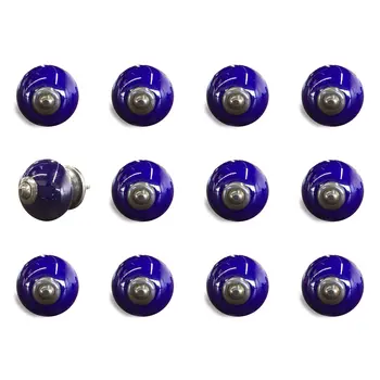 Set of Twelve Ceramic Drawer Pull Knobs