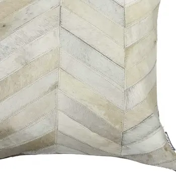18" Natural Cowhide Throw Pillow