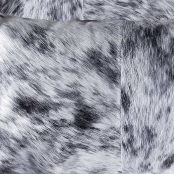Set of Two 12" X 20" Black and White Cowhide Throw Pillow