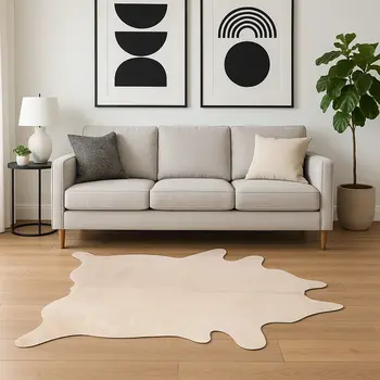 6' X 7' Natural Cowhide Area Rug
