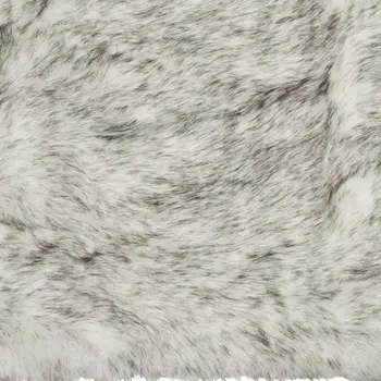 2' X 3' Gray And Ivory Faux Fur Area Rug