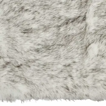2' X 3' Gray And Ivory Faux Fur Area Rug
