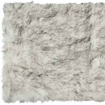 2' X 3' Gray And Ivory Faux Fur Area Rug
