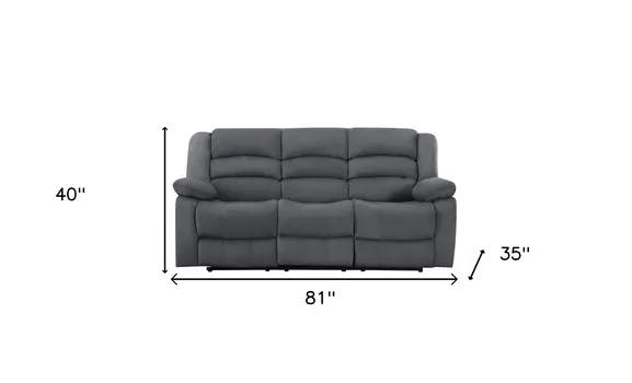 40" Contemporary Grey Fabric Sofa