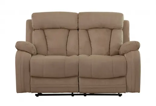63" Beige Leather Match Recliner