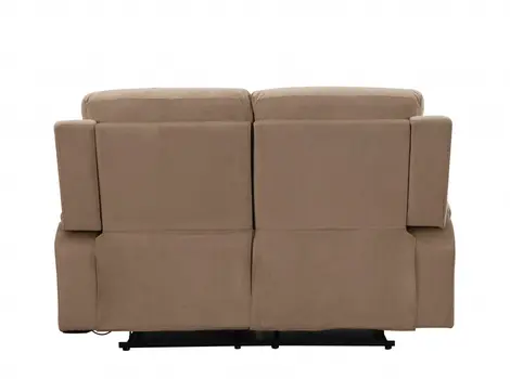 63" Beige Leather Match Recliner