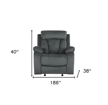 Three Piece Indoor Gray Microsuede Six Person Seating Set