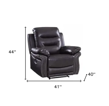 44" Brown Comfortable Leather Recliner Chair