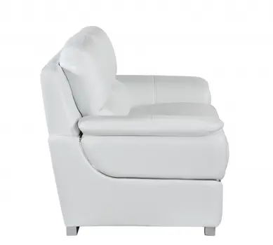 48" White And Silver Leather Match Club Chair