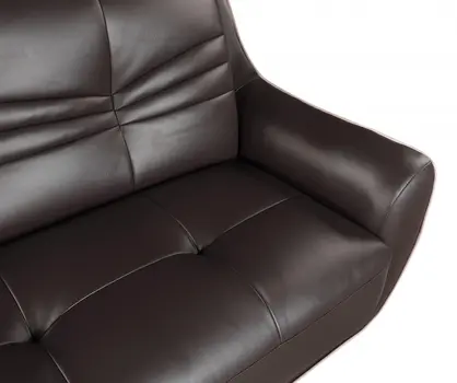 Leather Match Solid Color Flared Arms Club Chair Brown Legs