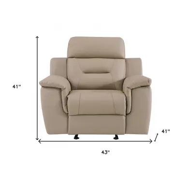 41" Beige Fascinating Leather Reclining Chair