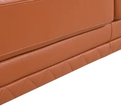 49" Brown And Silver Genuine Leather Arm Chair