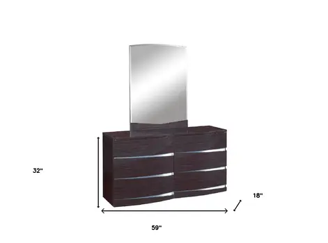32" Exquisite Wenge High Gloss Dresser