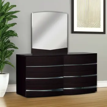 32" Exquisite Wenge High Gloss Dresser