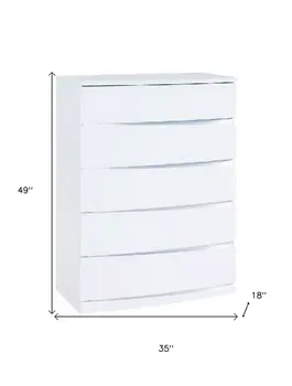 32" Exquisite White High Gloss Chest