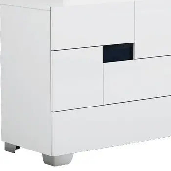 30" Superb White High Gloss Dresser