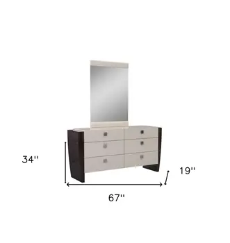 34" Refined Beige High Gloss Dresser
