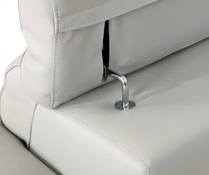 51" Gray And Silver Genuine Leather Chair and a Half