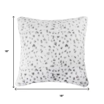 Set of Two 18" Brown and White Faux Fur Throw Pillow