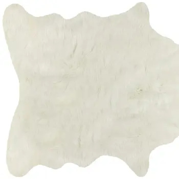4' X 5' Off White Faux Cowhide Animal Print Cowhide Area Rug
