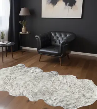 6' Gray Shag Area Rug