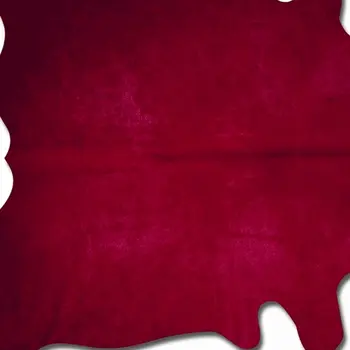 6' X 7' Burgundy Cowhide Area Rug