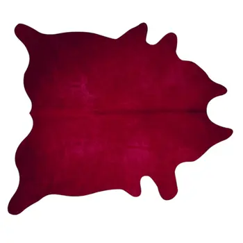6' X 7' Burgundy Cowhide Area Rug