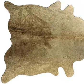 6' X 7' Gold Cowhide Cowhide Print Area Rug