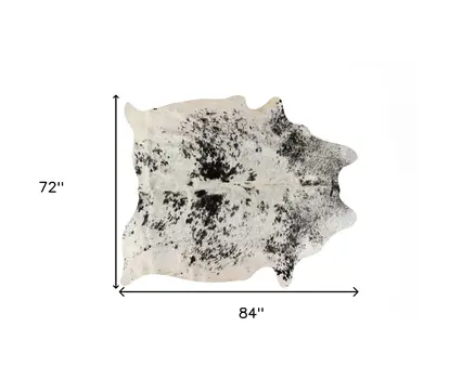 6' X 7' Black And White Cowhide Area Rug