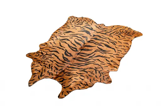 6' X 7' Brown And Black Cowhide Tiger Print Area Rug