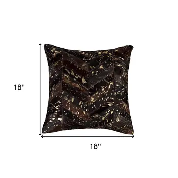 18" X 18" X 5" Chocolate And Gold  Pillow