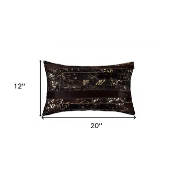 12 X 20 Chocolate Cowhide Throw Pillow