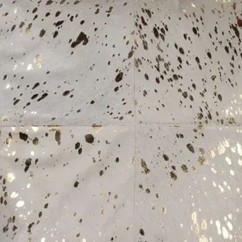 18" Natural And Gold Cowhide Throw Pillow