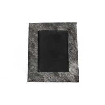 4" x 6" Gray Cowhide Tabletop Picture Frame with Mat
