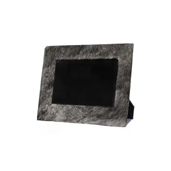 4" x 6" Gray Cowhide Tabletop Picture Frame with Mat