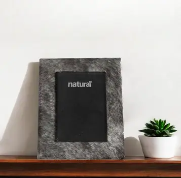 8" X 10" Grey   Cowhide   5" X 7" Picture Frame