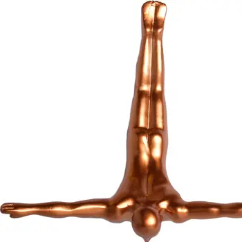 7" X 7" Bronze Resin Diving Man Hanging Dimensional Sculpture