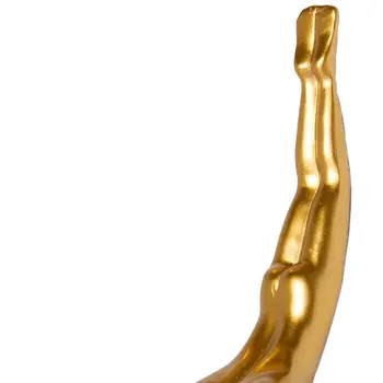 7" X 7" Gold Resin Diving Man Hanging Dimensional Sculpture
