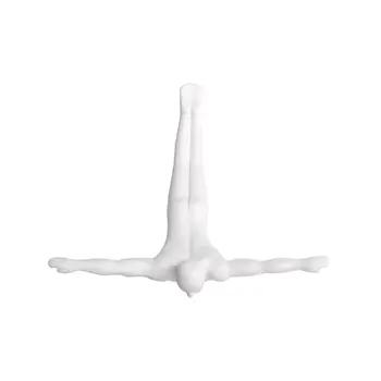 7" X 7" White Resin Diving Man Hanging Dimensional Sculpture