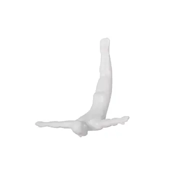 7" X 7" White Resin Diving Man Hanging Dimensional Sculpture