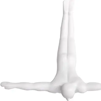 7" X 7" White Resin Diving Man Hanging Dimensional Sculpture