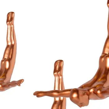 Set of Three Bronze Resin Diving Man Hanging Dimensional Sculpture