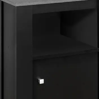 24" Black Wood Nightstand