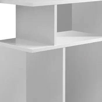 24" White Wood End Table With Six Open Shelves