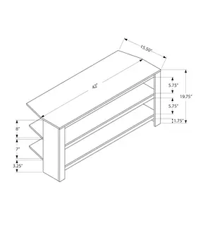 42" Black and Gray Open Shelving TV Stand