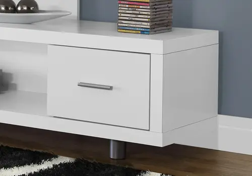 60" White Open Shelving TV Stand