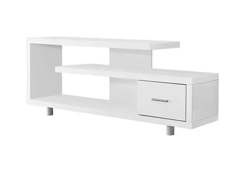 60" White Open Shelving TV Stand